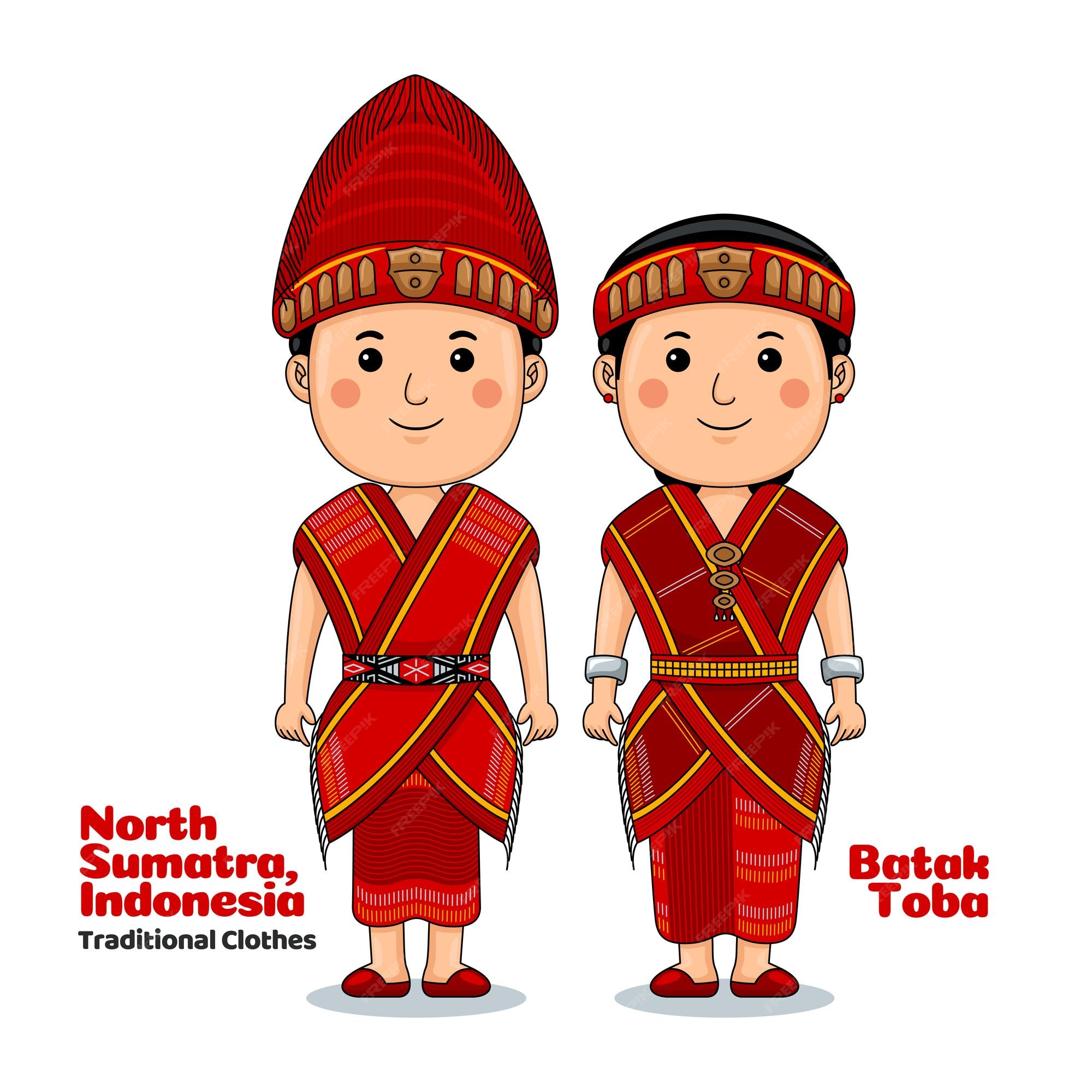 Premium Vector | Couple wear batak toba, north sumatra, indonesian ...