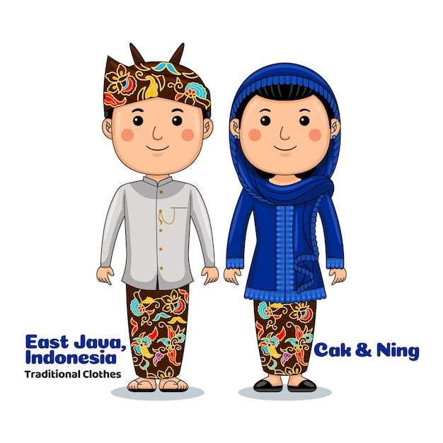 Couple wear East Java Indonesian Traditional Clothes