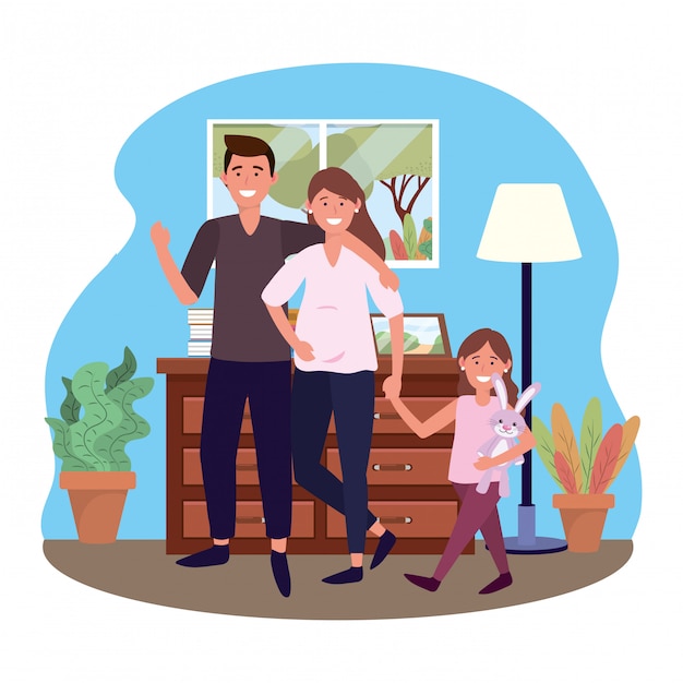 Vector couple with child