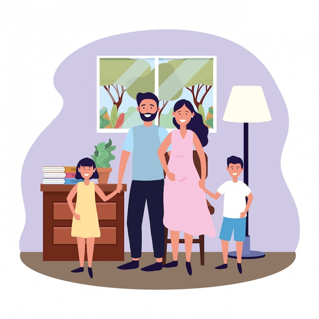 couple with children