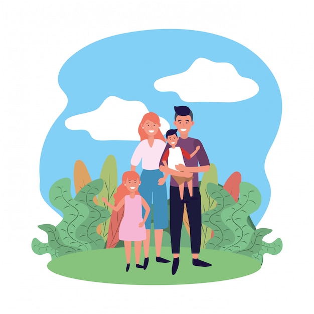 couple with children