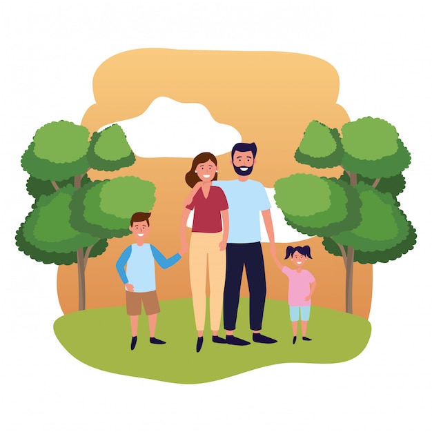 couple with children