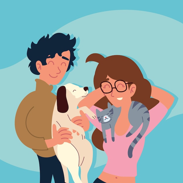couple with pets