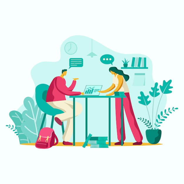 Vector couple work at home