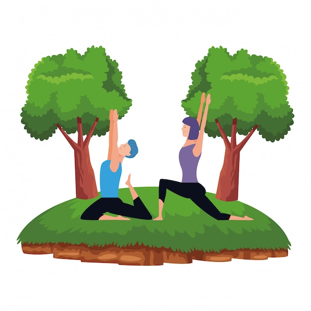 Couple yoga poses