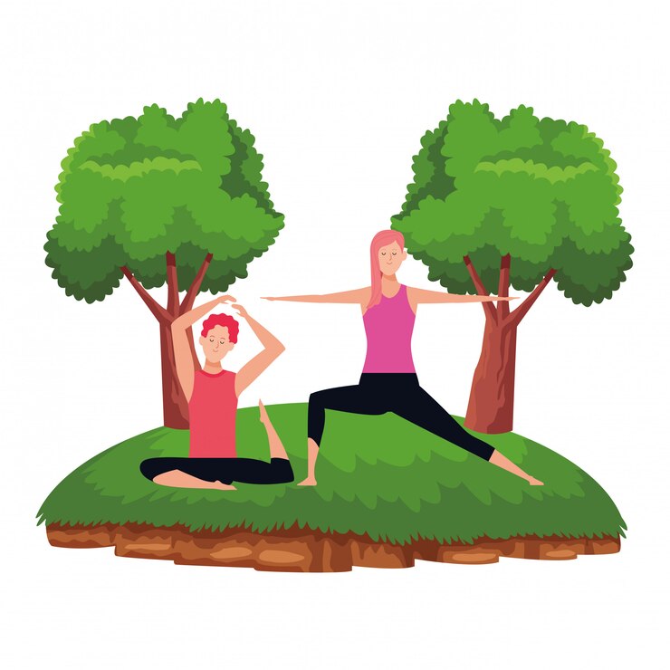 Vector couple yoga poses