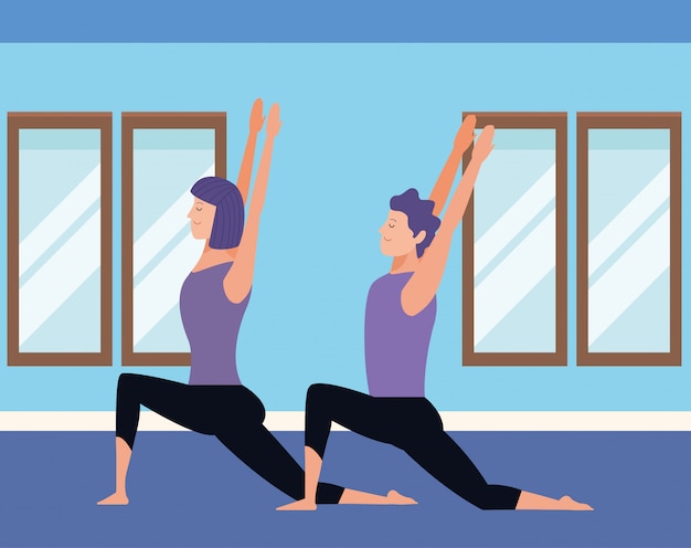 Vector couple yoga poses