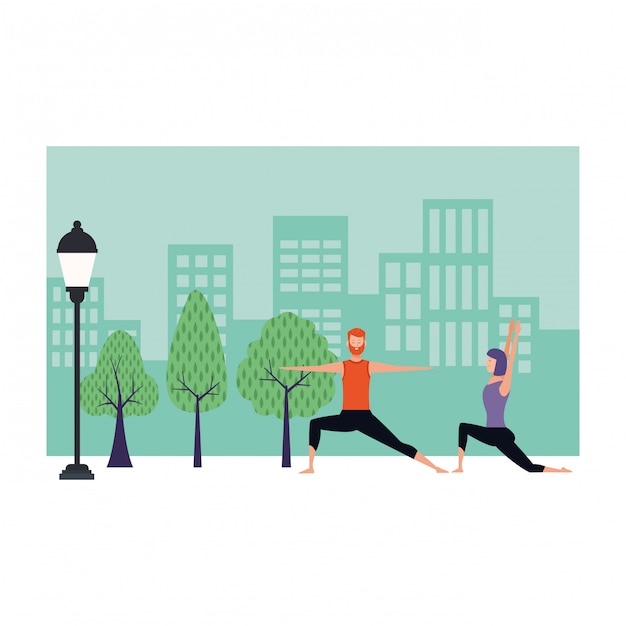 Vector couple yoga poses