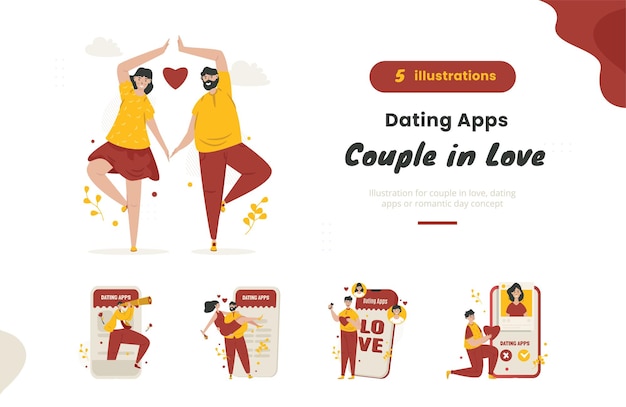 Couples in love illustration bundle pack