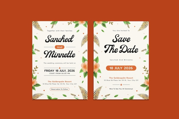 couples wedding invitation template