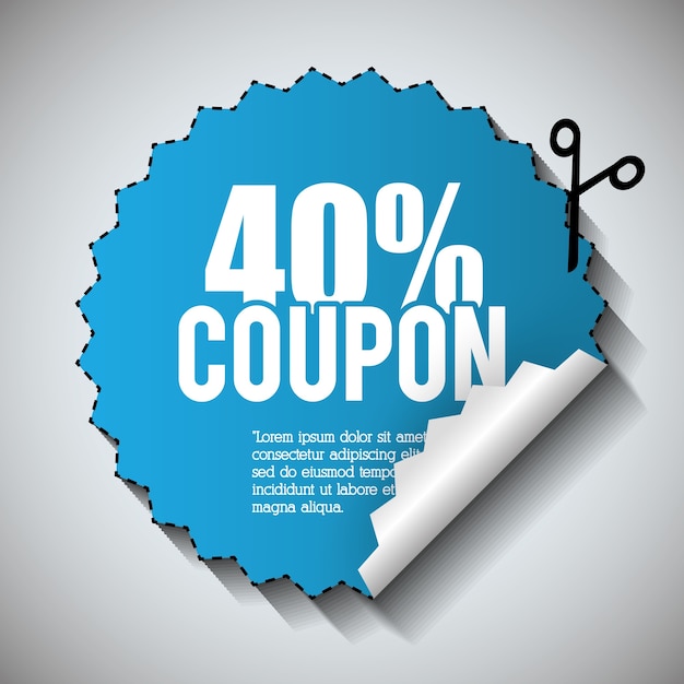 Design coupon icona di vendita. concetto di acquisto