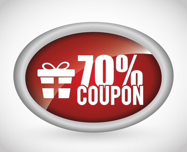 Design coupon icona di vendita. concetto di acquisto