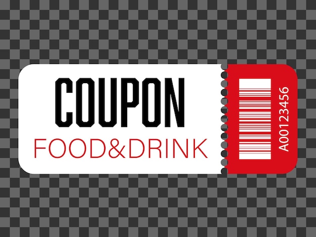 Coupon eten en drinken ticket kaart Element sjabloon voor grafisch ontwerp Vector illustratie