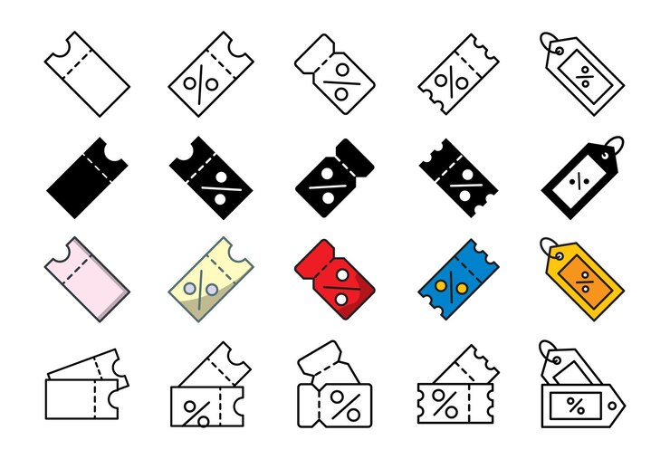 Coupon icon set vector design templates