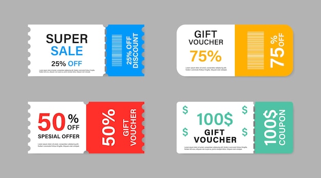 Vector coupon promotie verkoop collectie.