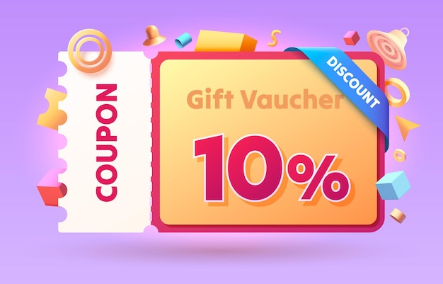 Coupon speciale voucher 10 procent Check banner speciale aanbieding Vector