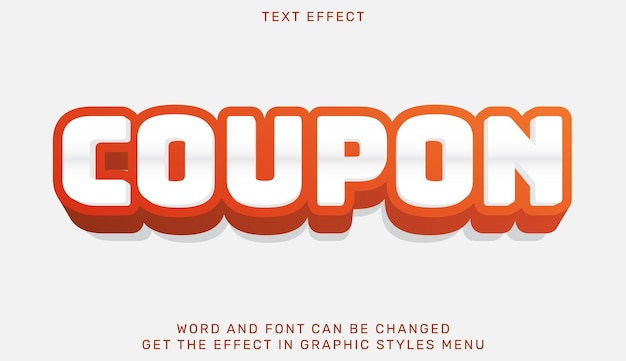 Coupon tekst effect sjabloon in 3d-ontwerp