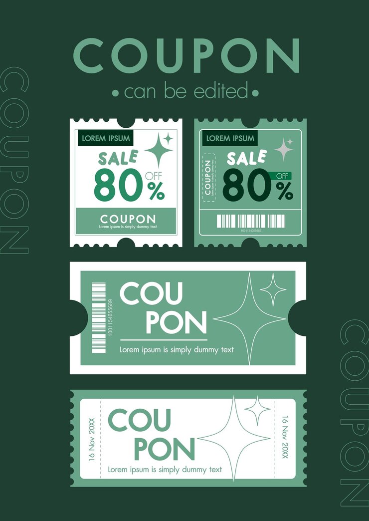 Vector coupon templates for promotional products