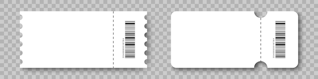 Coupons White Coupon Mockup Ticket met streepjescode en schaduw Vectorillustratie