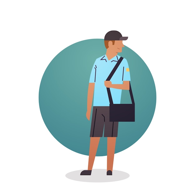 Vector courier boy icon postal service delivery worker