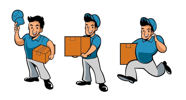 Courier guy set illustration