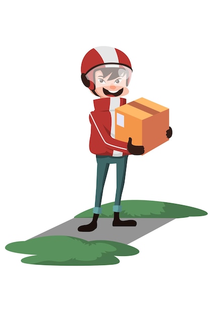 Courier Holding Package