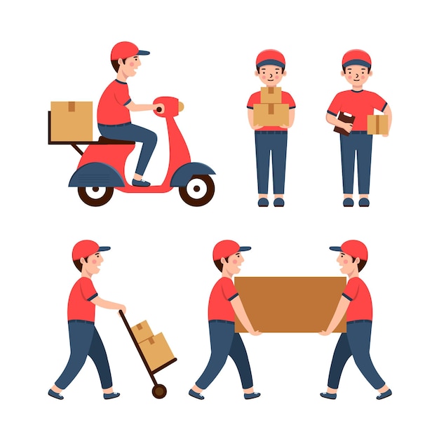 courier illustration set