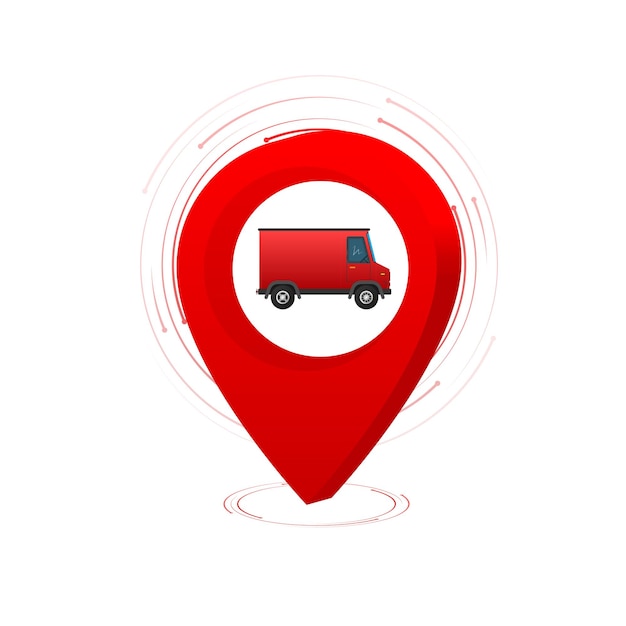 Courier service delivery location pin vector icon 3d vector icon