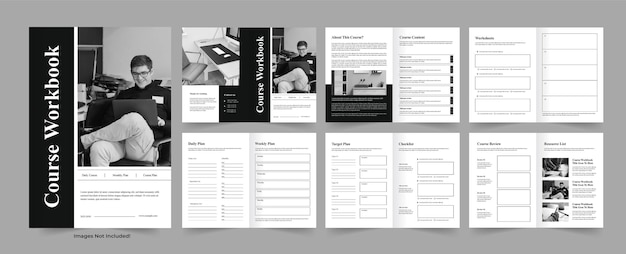 Vector course workbook layout template