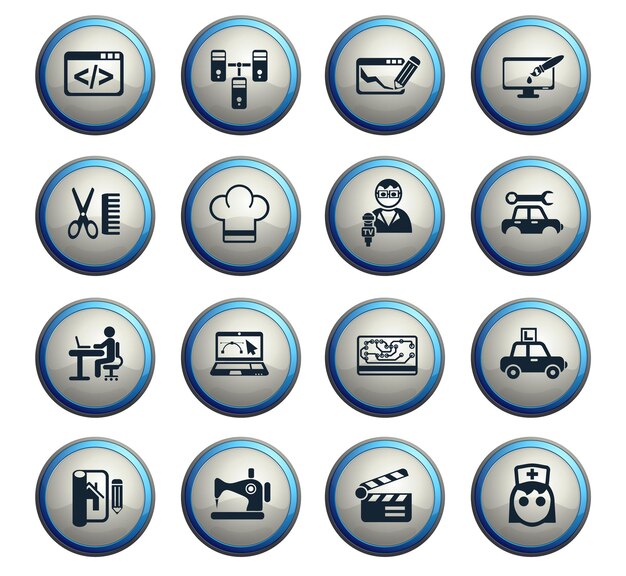 Courses web icons for user interface design