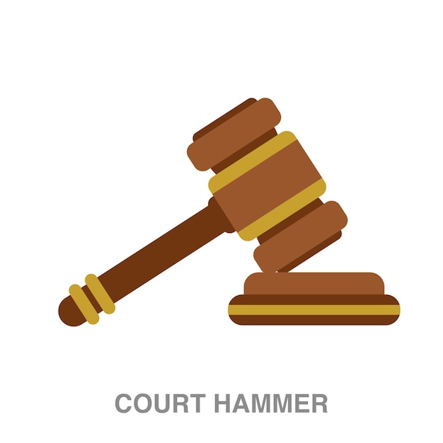 court hammer illustration on transparent background