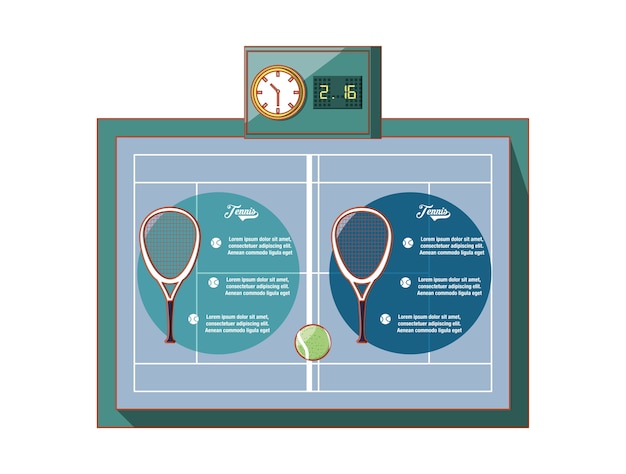 court of tennis sport with accesories 