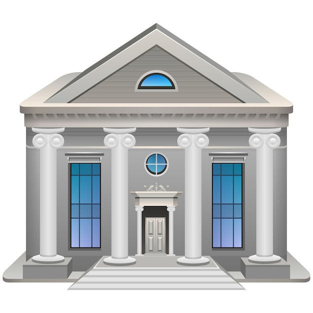 Vector courthouse or bank detailed icon.