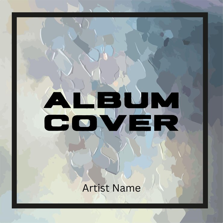Vector 앨범 표지의 표지는 검은색 테두리로 표시됩니다.