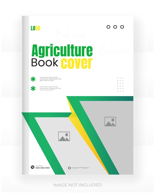 Libro di copertina agricoltura e piante di concetto moderno con modello di rivista natura