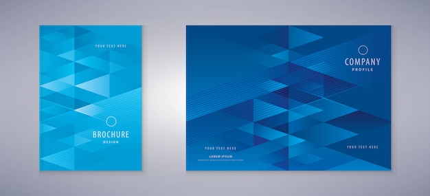Cover book design, triangle background template brochures