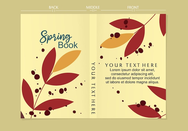 Cover book templates in botanical style. size a4. for books page design, planners,notebooks,  brochu