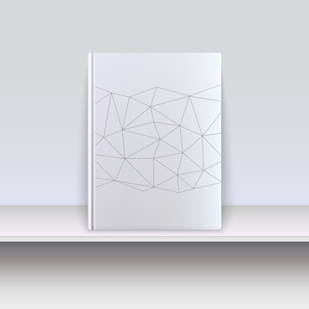 Vector cover book with techno pattern on a shelf.