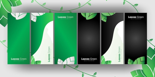 Cover Brochure Design Leaves Black and Green Company Business, zorg voor het milieu-concept