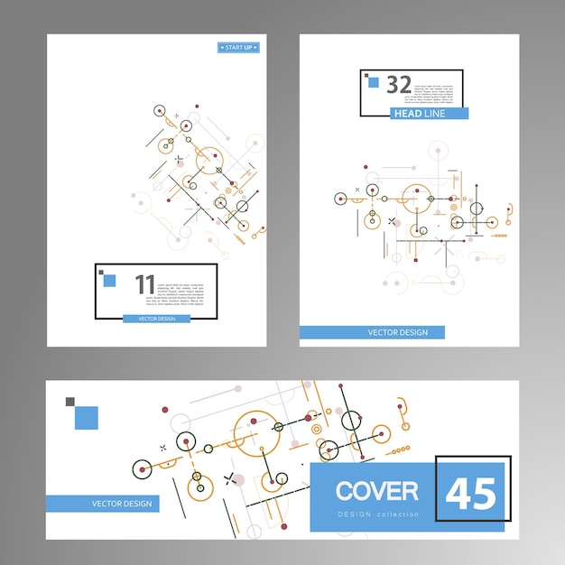 Vector cover brochure geometrische gegevens documentconcept moderne minimale stijl presentatie van visitekaartjes