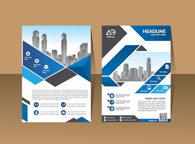 Layout brochure copertina con illustrazione vettoriale forma