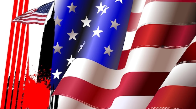 Cover for brochure with USA image and American flag