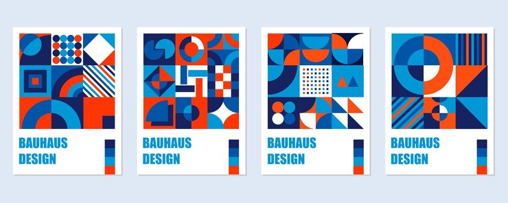 cover collection Colorful geometric bauhaus background