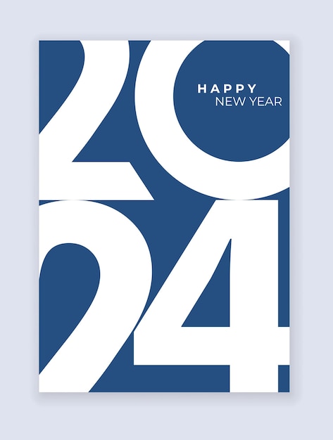 Vector cover design of 2024 happy new year strong typography colorful and easy to remember happy new year 2024 design poster