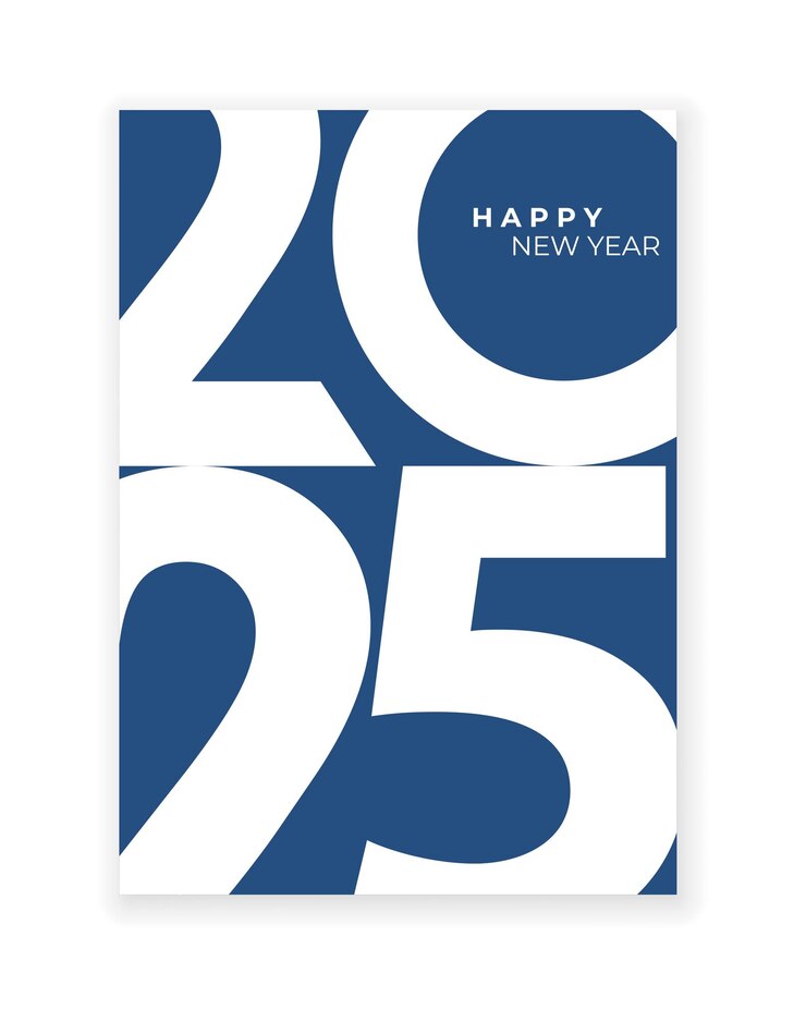 Vector cover design of 2025 happy new year strong typography colorful and easy to remember happy new year 2025 design poster