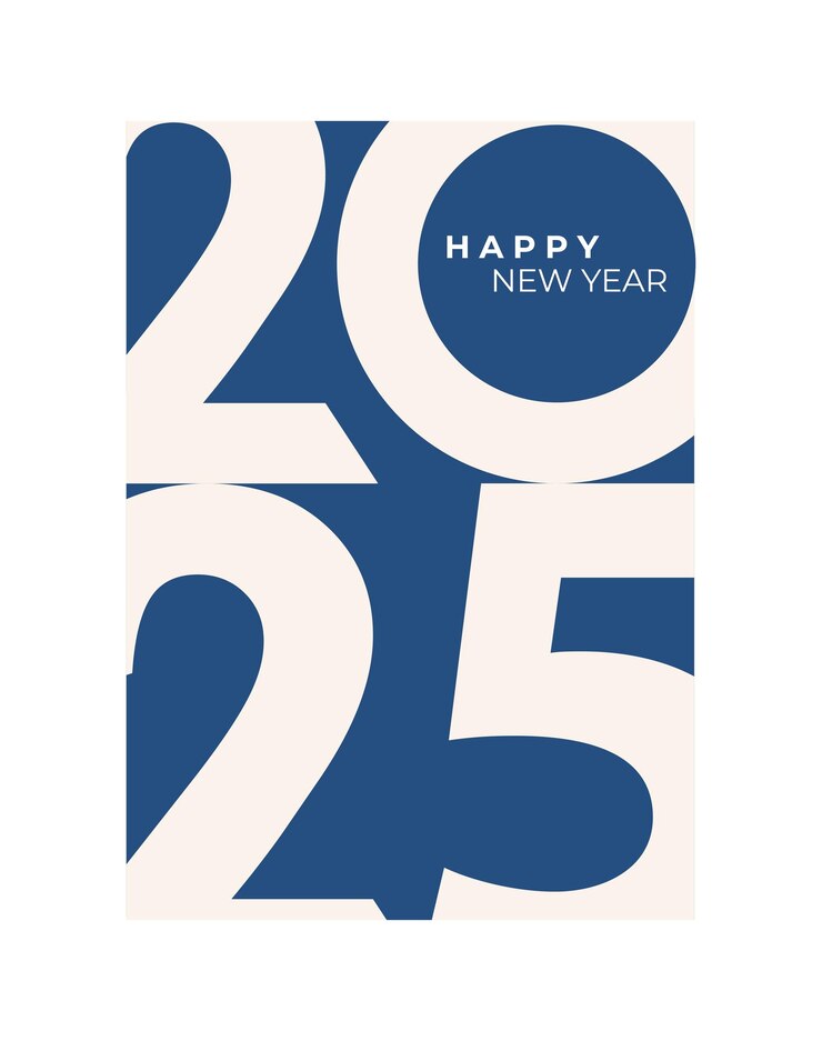 Cover design of 2025 happy new year Strong typography Colorful and easy to remember Happy new year 2025 design poster