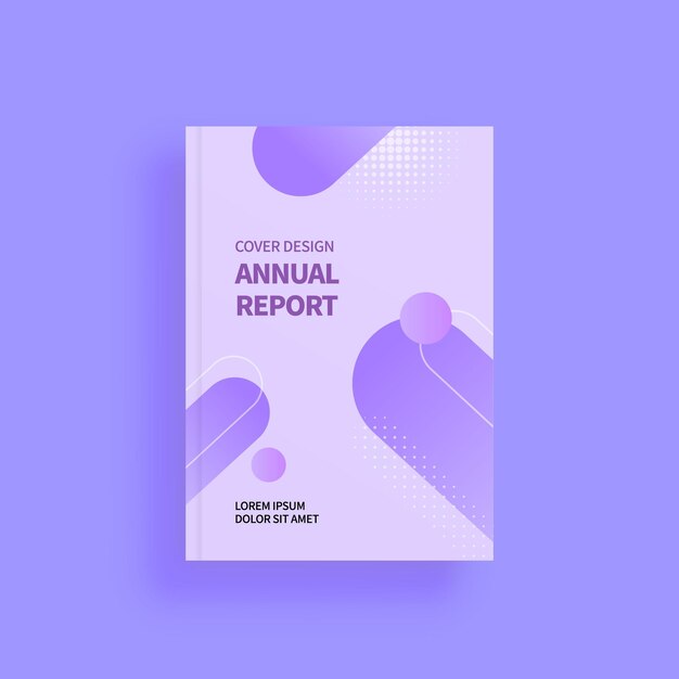 assignment cover page free Vector a cover design for annual report is shown on a purple background.