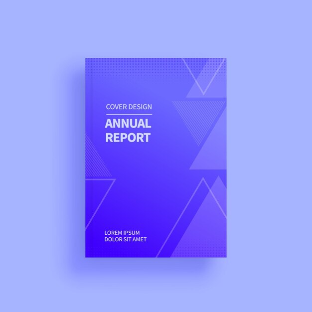 education assignment front page Vector a cover design for annual report with blue triangles on a blue background.
