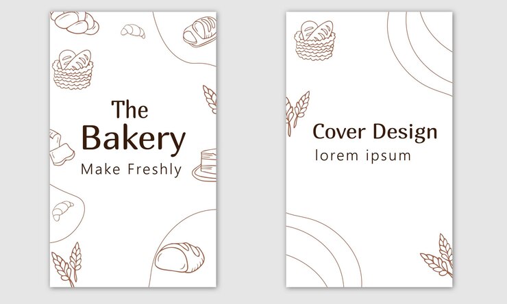 Vector cover design for a bakery. flyer, brochure, business card template