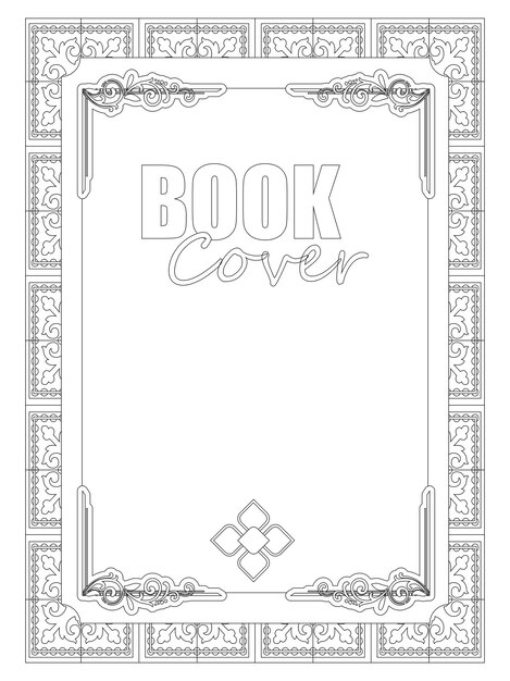 Vector cover design black and white frame and border with pathern.